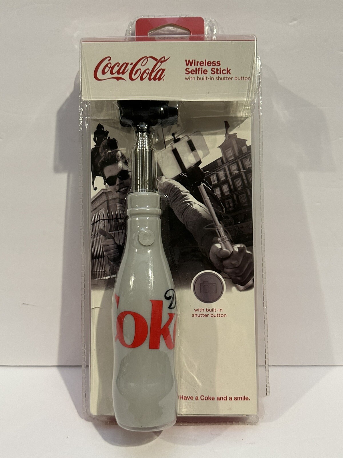 Coca-Cola Zero Wireless Selfie Stick W/ Built-in Shutter Button Brand New Sealed