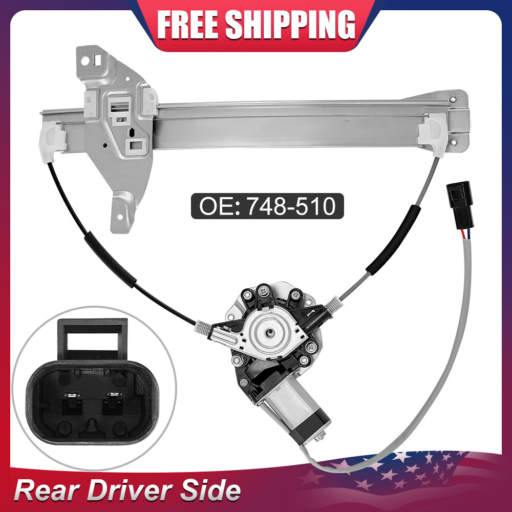 Rear Driver Side Left Power Window Regulator w/ Motor for 2006-2016 Chevy Impala