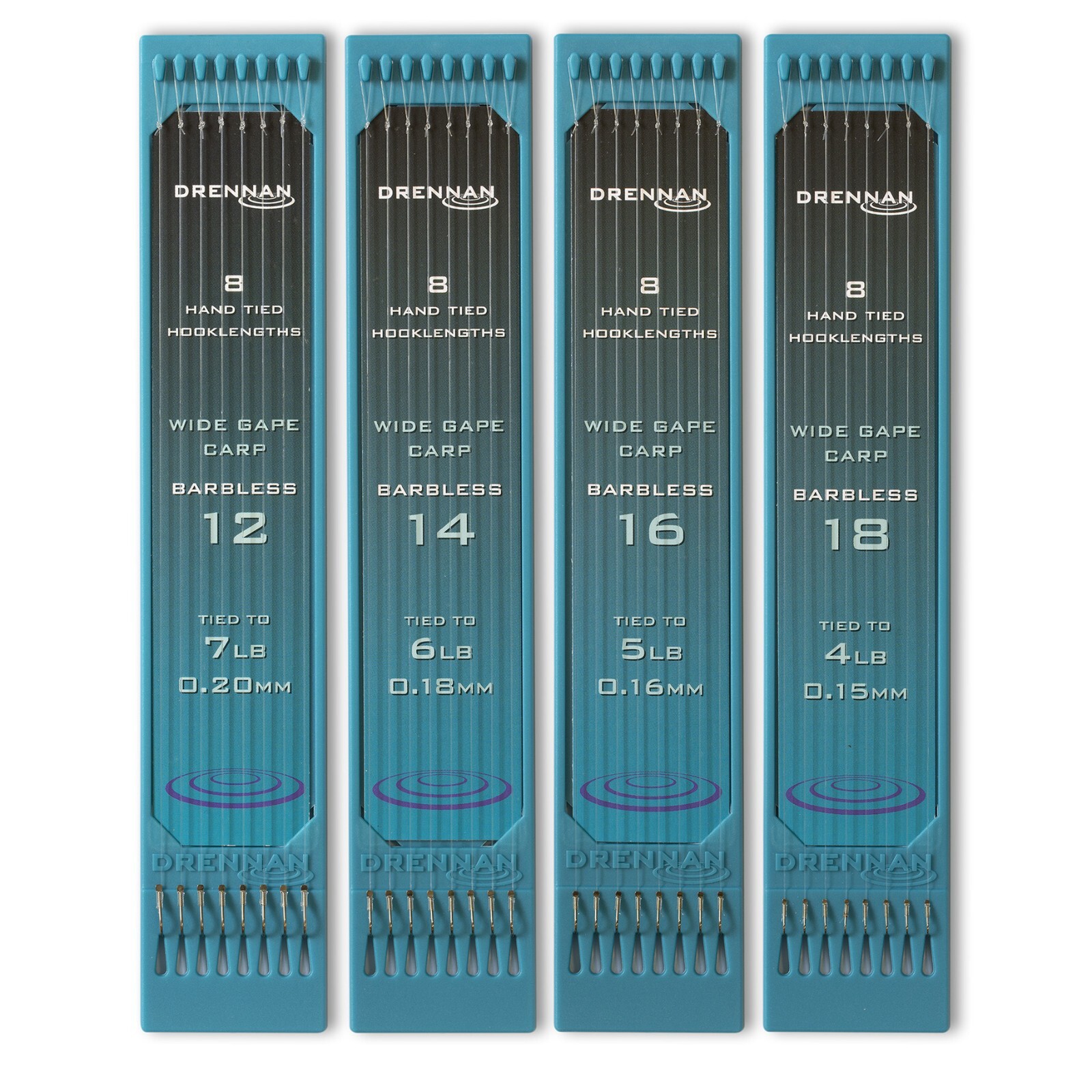 Drennan Hook Plate 6" Hook To Nylon Hooklengths - Wide Gape Carp - 8 Per Pack