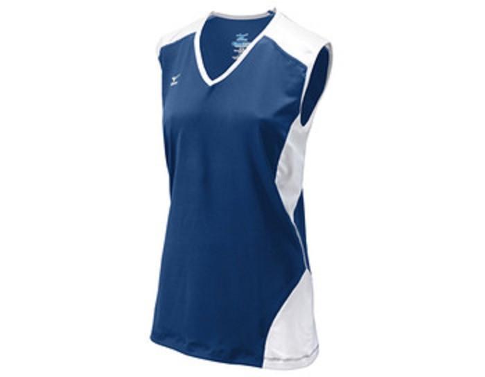 MIZUNO WOMENS SMALL ROYAL BLUE/WHITE 440322 CLASSIC SLEEVELESS G2 JERSEY/SHIRT!