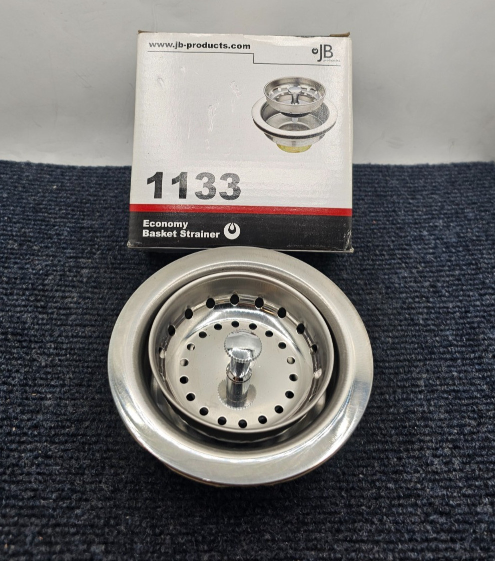 ( QTY 3 ) JB PRODUCTS 1133: Stainless Steel Strainer with Stick Post Basket