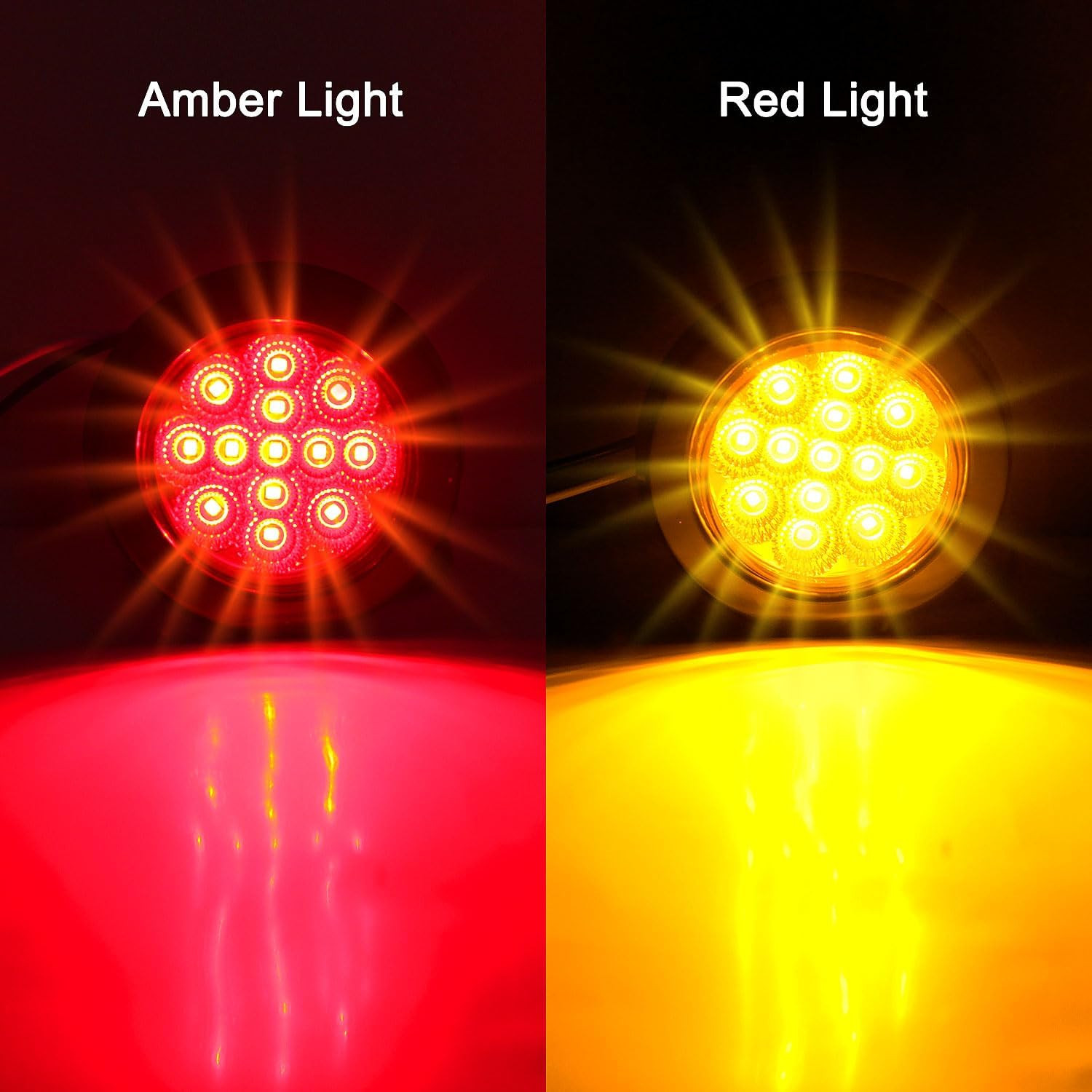 20 Pcs 2.5'' Inch round Led Clearance and Side Marker Lights 13 LEDS W/Reflector