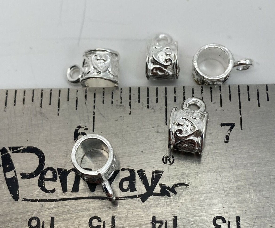 100 ~ Silver Bails Connectors for Charms/Pendants/Beads