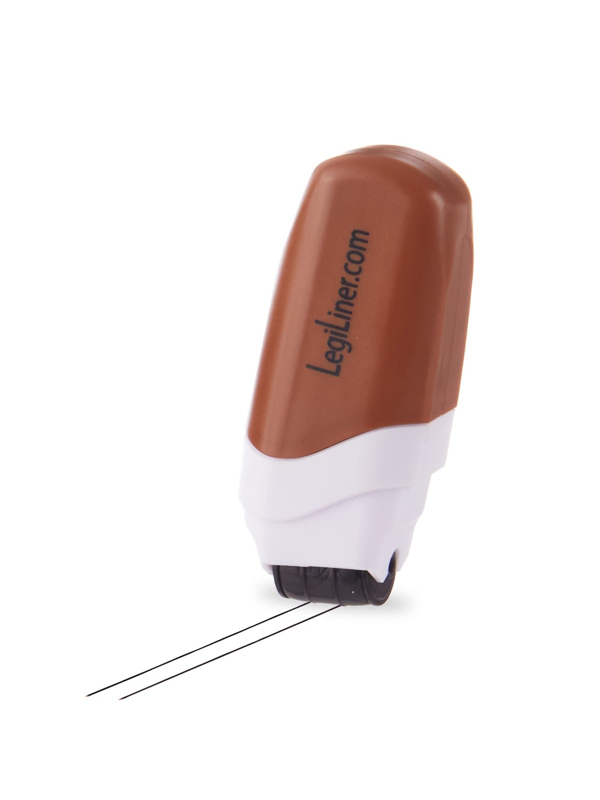 1/4" Mini Double Solid Line Teacher Stamp Two-Line Roller Brown Ink College
