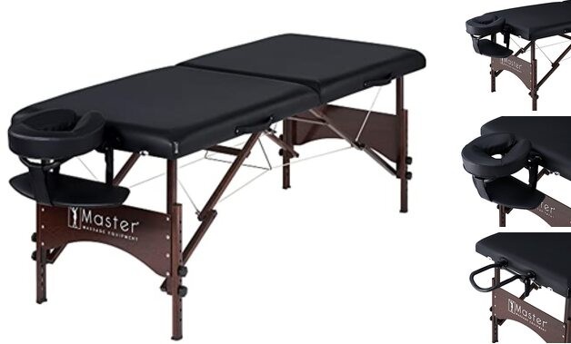 Master Massage Argo Portable Massage Table, 1 count (pack of 1) Standard Black