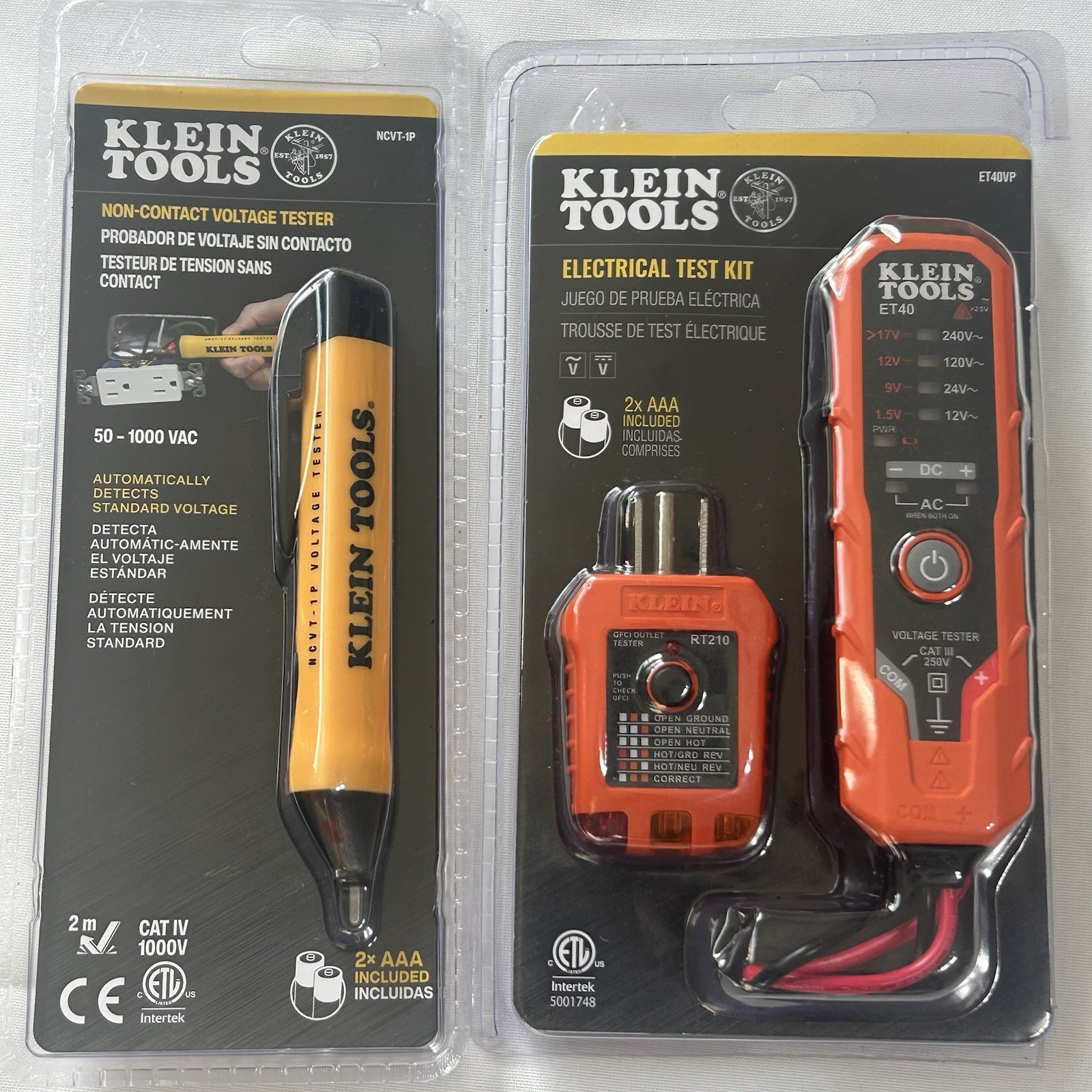 Klein Tools 80077 Voltage Test Kit, Electronic AC/DC Tester, GFCI Outlet Tester