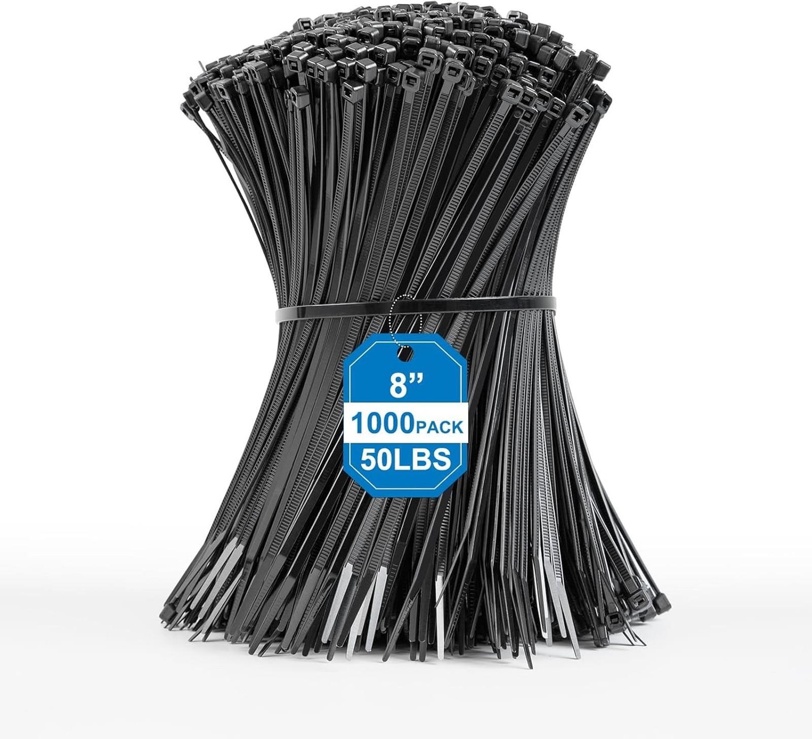 Zip Ties 8 Inch -1000 Pcs Black Zip Ties for Indoor and Outdoor Use - Easy | ...