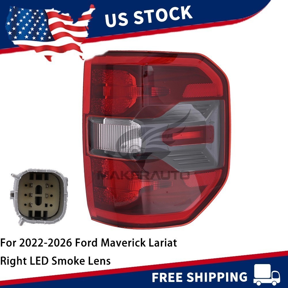 Right Passenger LED Tail Light For 2022-2026 Ford Maverick Lariat Smoke Lens