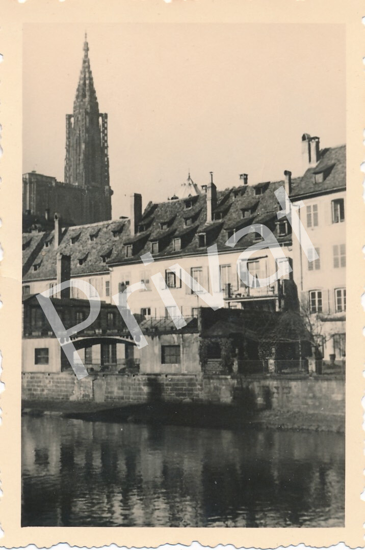 Photo WW II Wehrmacht Houses Strasbourg Münster France H1.35