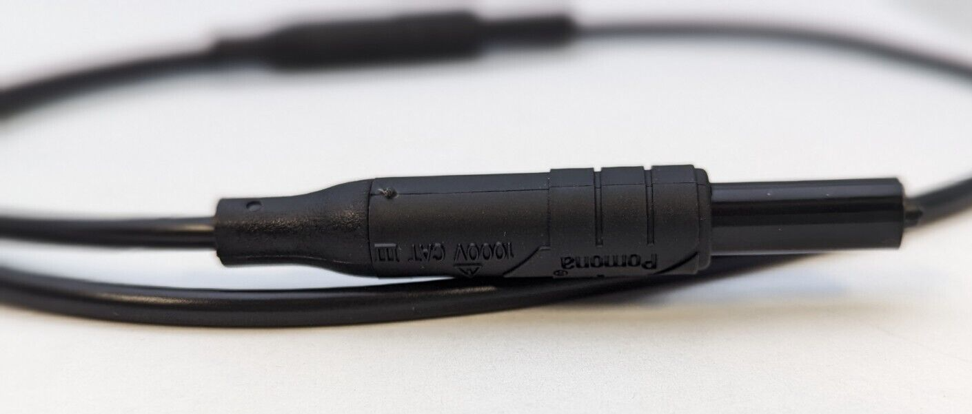 Pomona 5291A-24-0 MICROVOLT Banana Plug Patch Cord, BLACK, 24INCH.