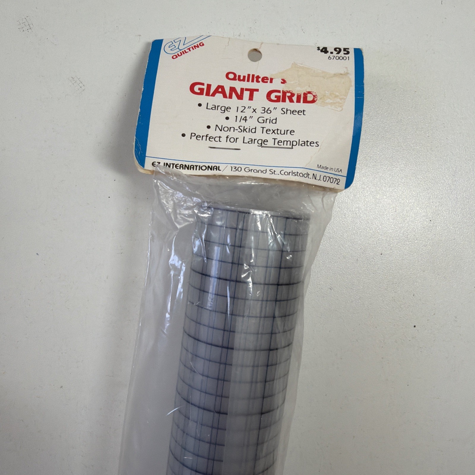 Vintage EZ Quilters Giant Grid Large 12" X 36" Sheet Non Skid Texture