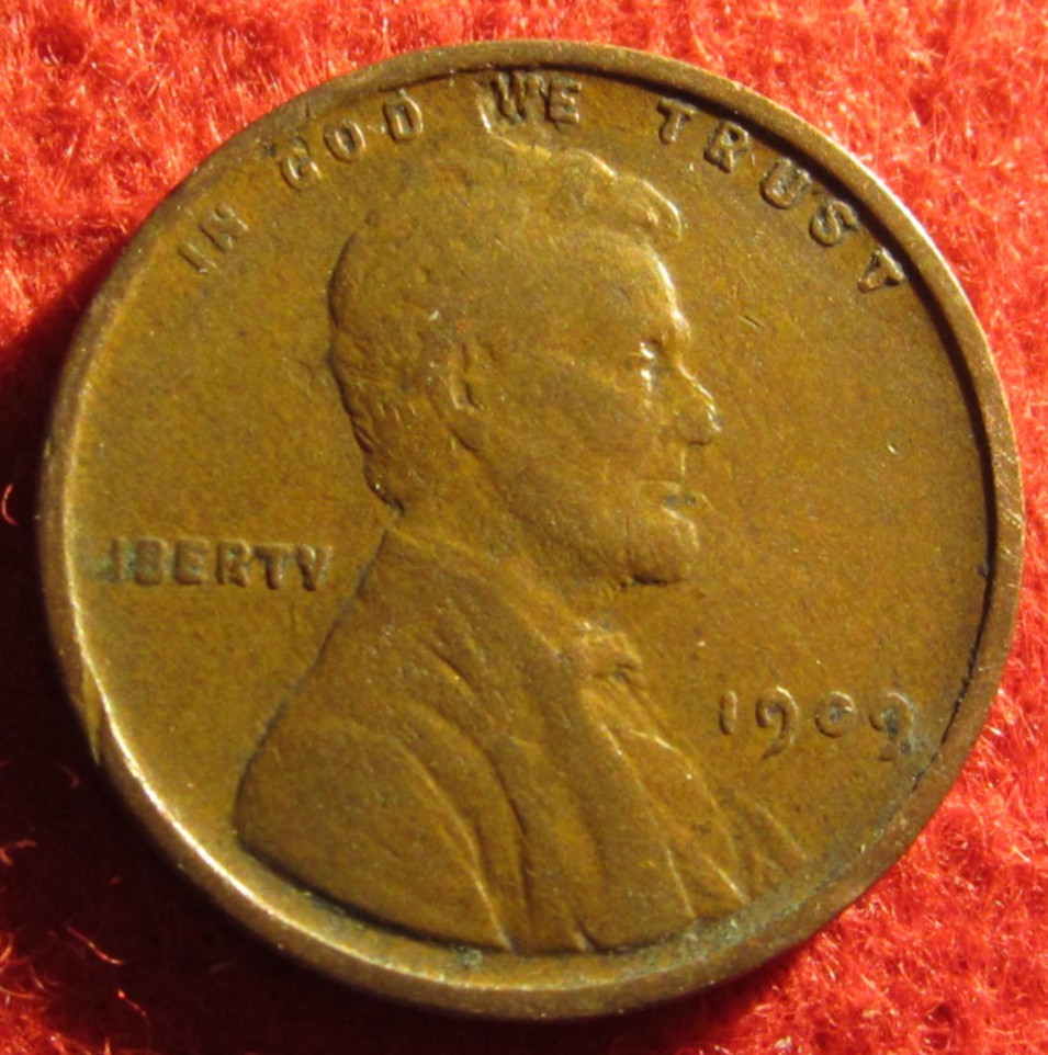 1909 (P) Lincoln Wheat Cent/Penny - F Fine to VF Very Fine - Actual Coin B2723