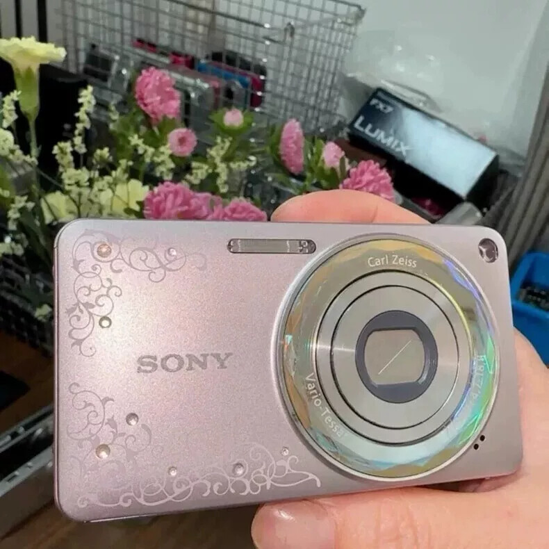 SONY Cyber Shot DSC-W350D 14.1MP Digital Camera Rhinestone Jewel Pink