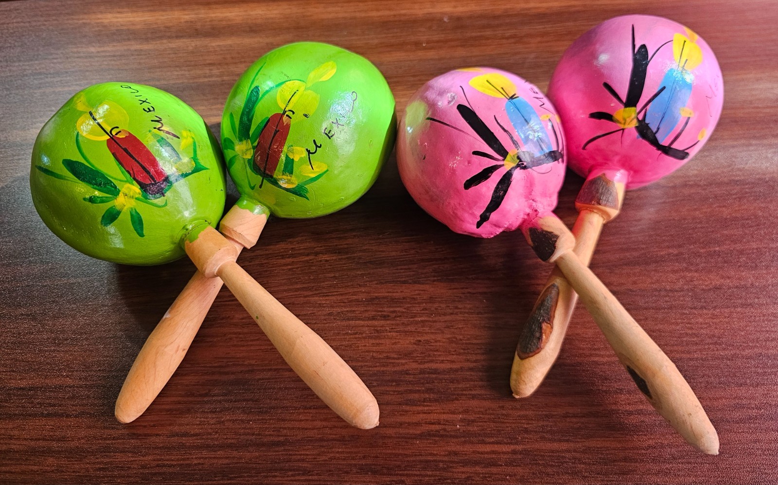 Hand Painted Maracas from Mexico- 2 sets