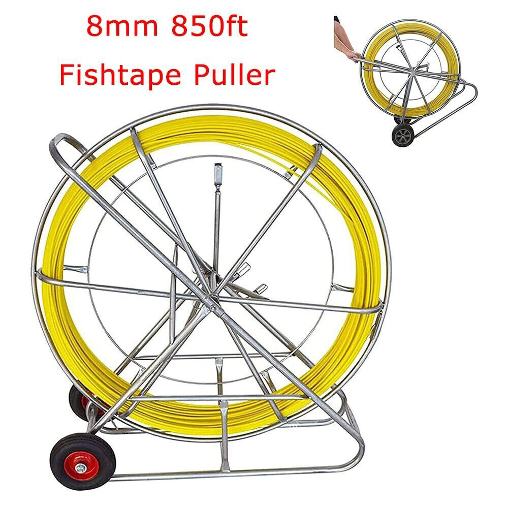 Fishtape Puller 8MM×260M Fish Tape Fiberglass Wire Cable Run Puller Duct Rodder