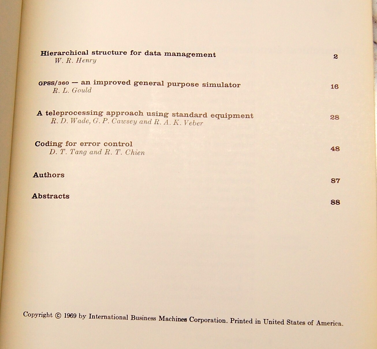 Vintage IBM System Journal (Volume 8) (Number 1) 1969