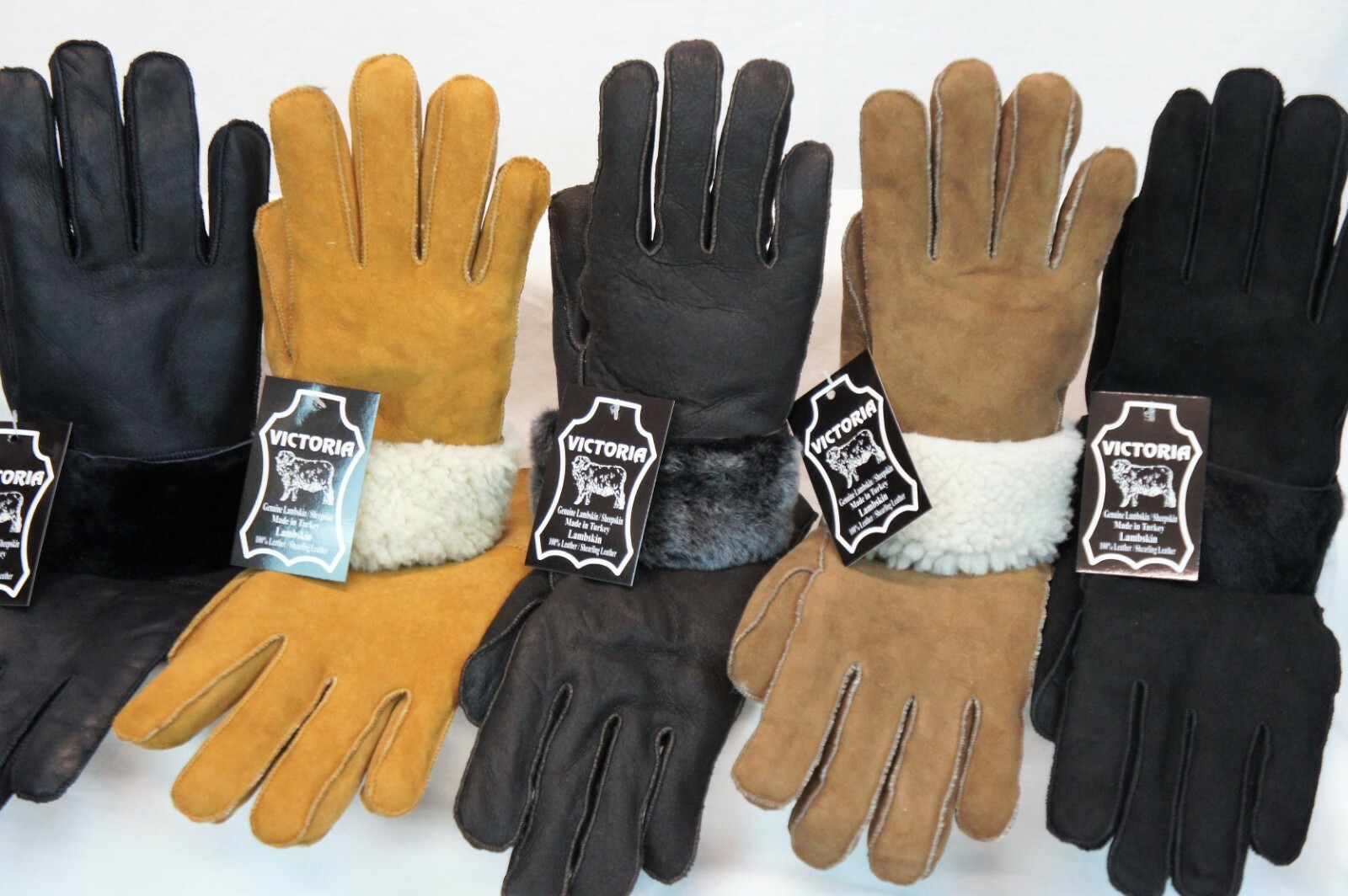 5 COLORS 100% REAL SHEEPSKIN SHEARLING LEATHER GLOVES UNISEX Fur Winter S-2XL