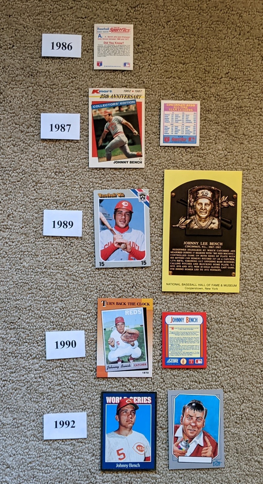 U Pick from 29 Different Johnny Bench items
