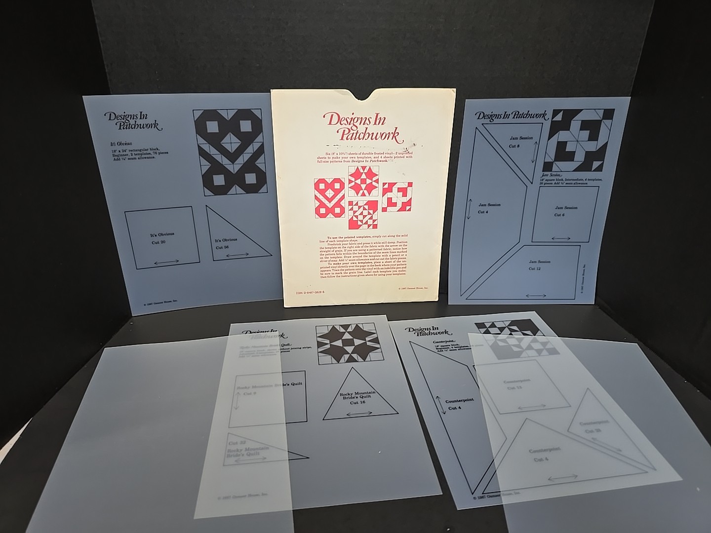 Quilting "Designs In Patchwork" Vinyl Template Patterns Oxmoor House Vintage 4
