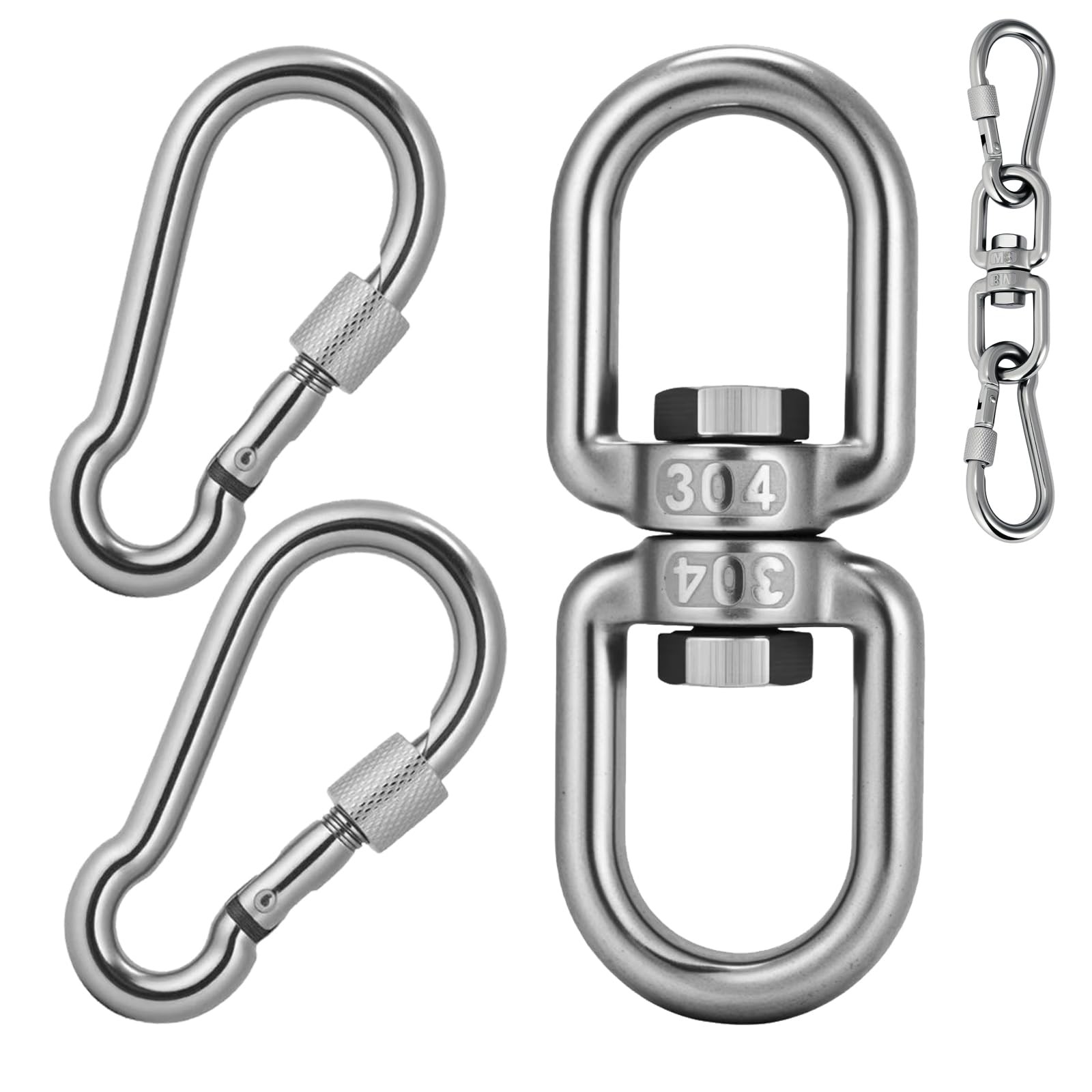 Heavy Duty 1200 lb Capacity Swivel Ring Double Ended Swivel Eye Hook, 304 Sta...