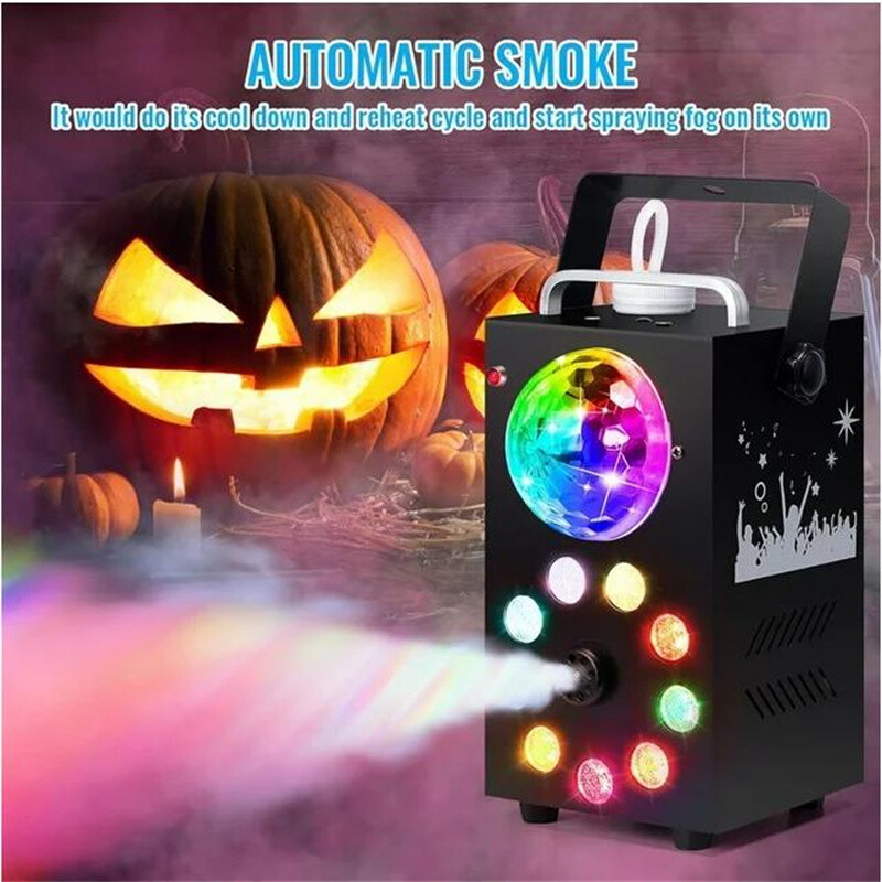 Fog Smoke Machine 700W w/Lights Stage Fogger Machine Wireless Remote Halloween