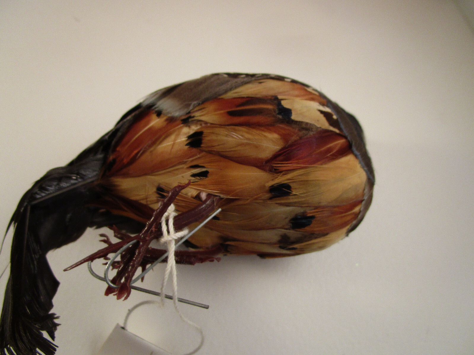 Vintage Napco Pair of Feathered Quails Birds Wire Floral Arrangement NOS