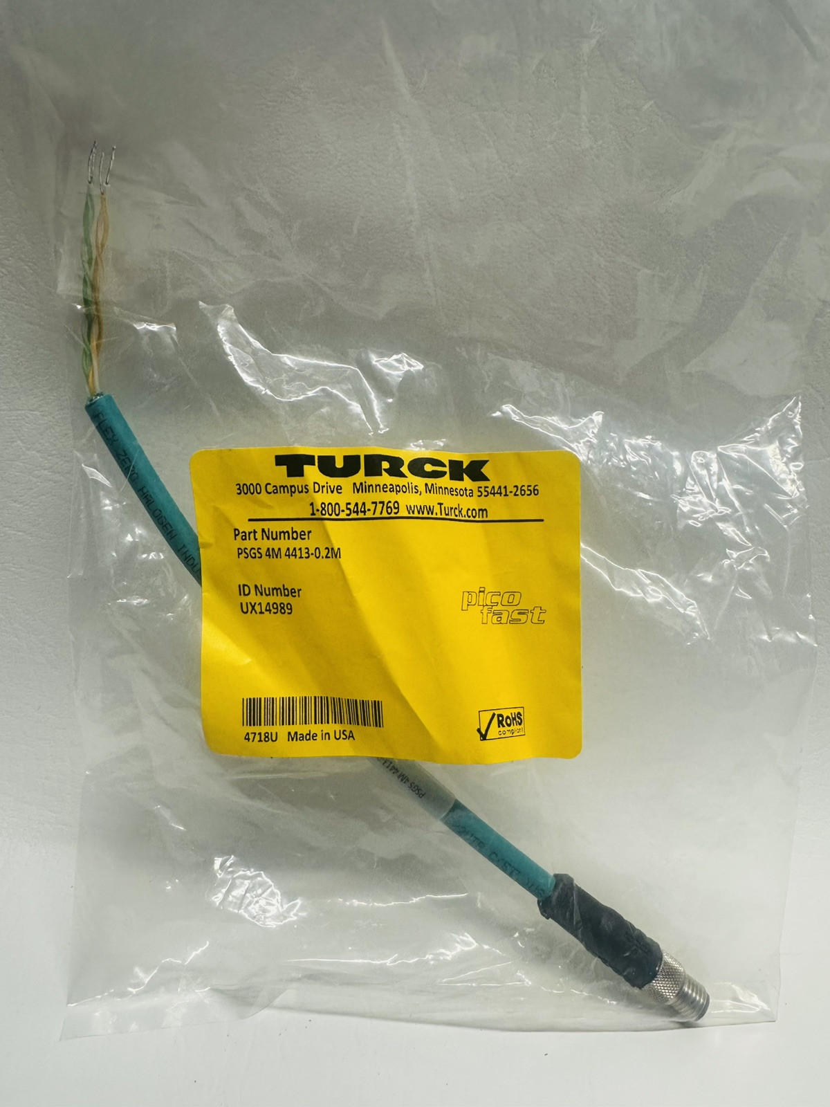 NEW Turck PSGS 4M4413-0.2M Cable