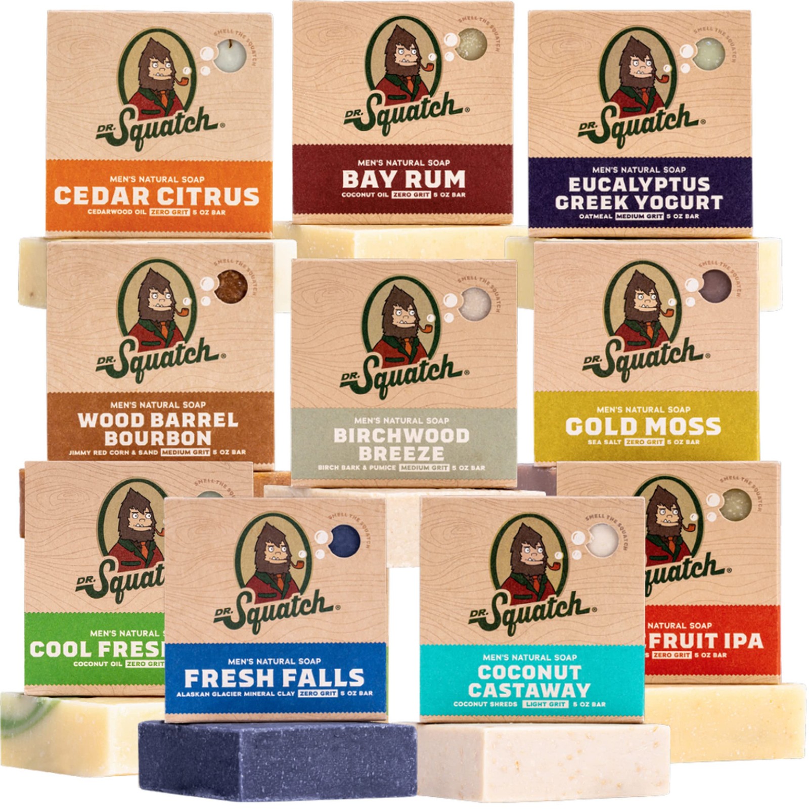 Dr. Squatch Natural Mens Bar Soap - Cold Process Body Soap Bar Natural Oils -