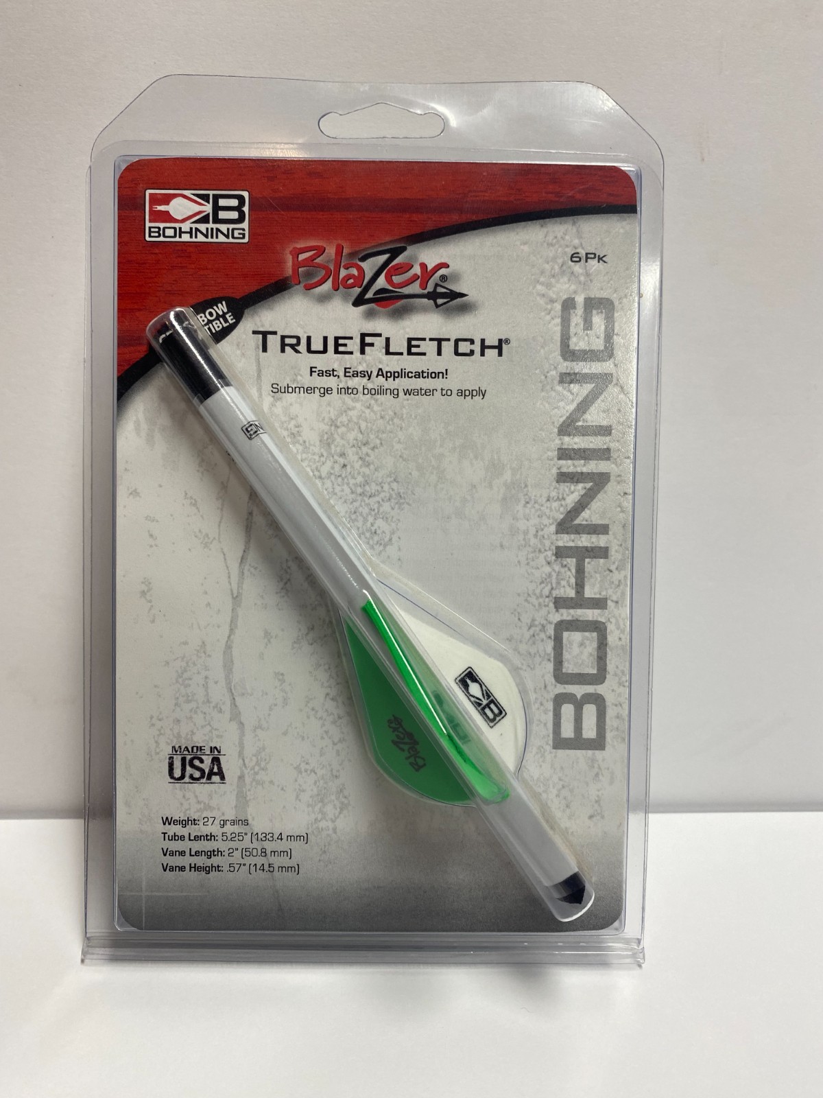 Bohning Blazer True Fletch Wrap Archery Bright Green 6 Units - 101001NG