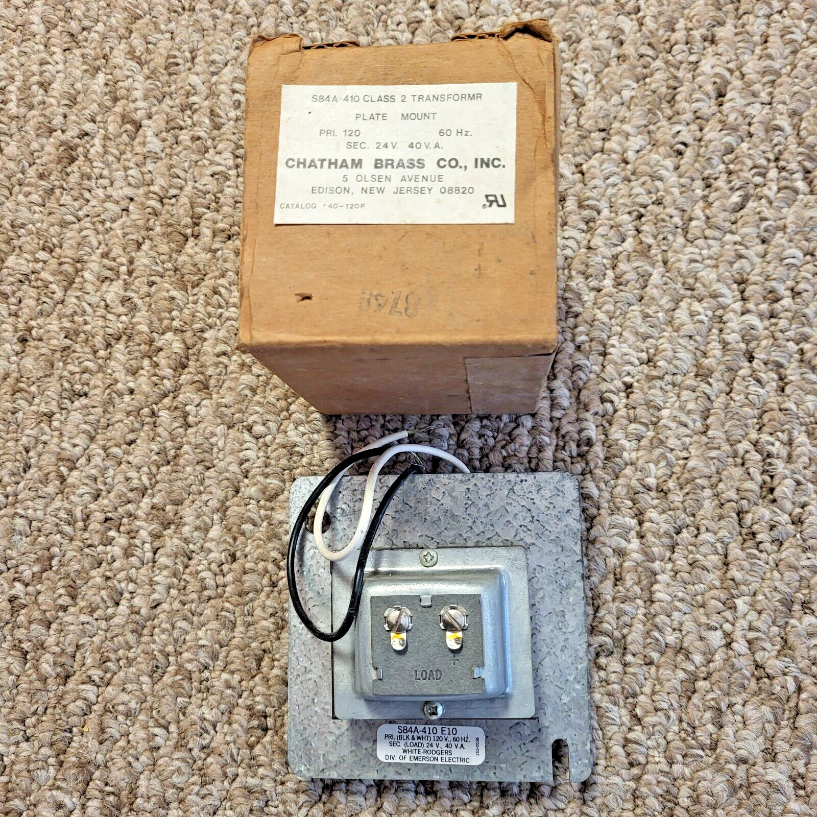 Chatham Brass Co., Inc.  S84A-410 Class 2 Transformer   NOS