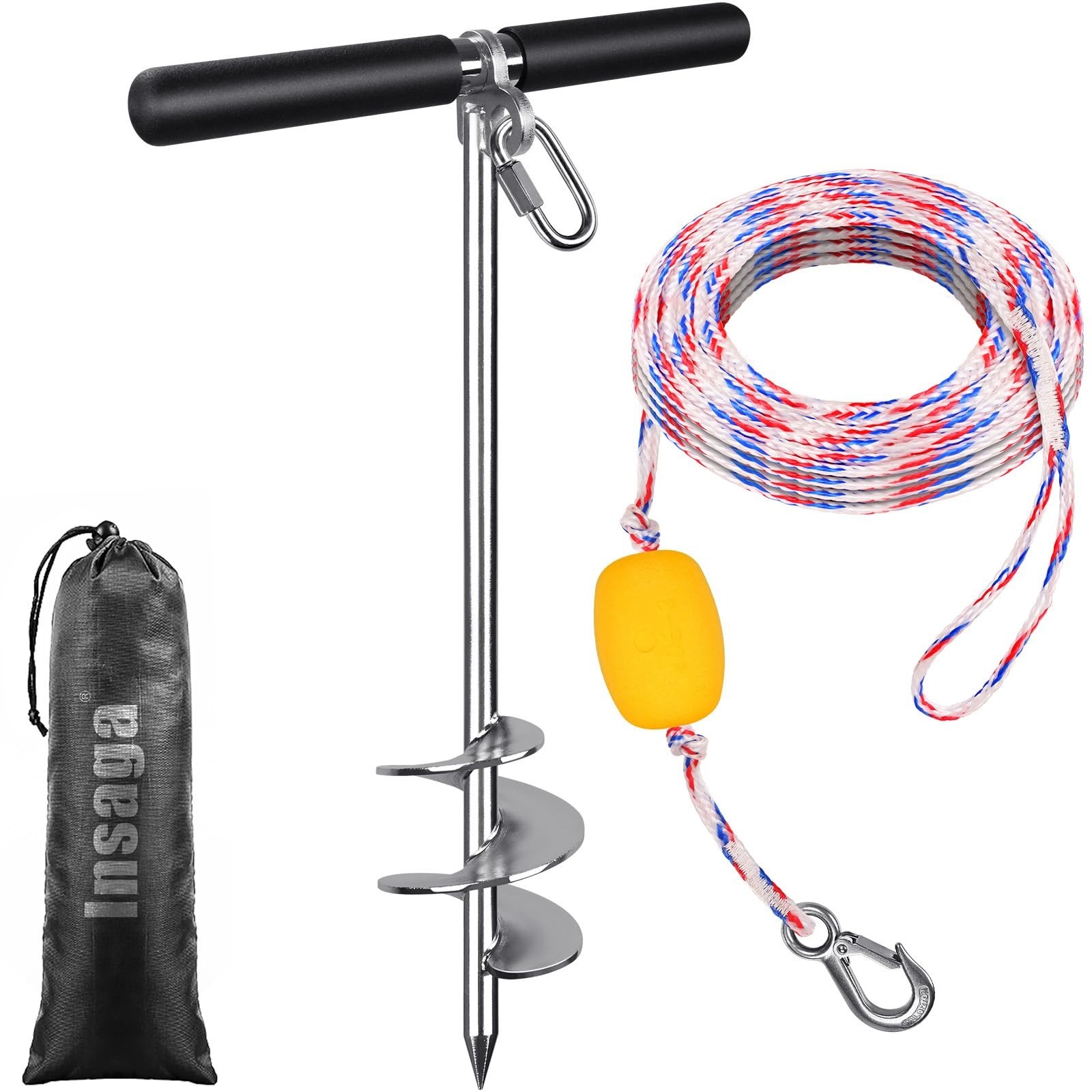 17''/26''/36'' Sand Anchor for Boat with 32ft Rope, 304 Stainless Steel Boat ...