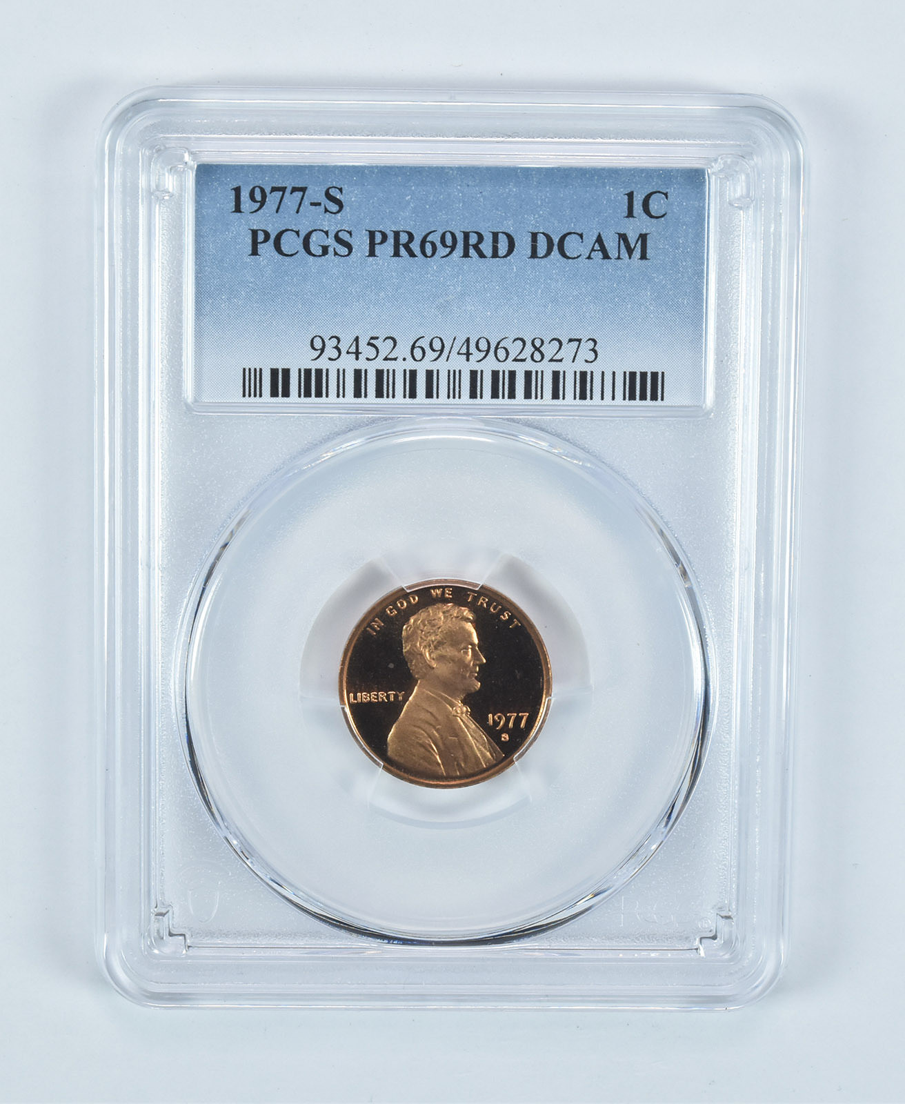 1977-S Lincoln Memorial Cent PR69 RD DCAM PCGS Blue Label