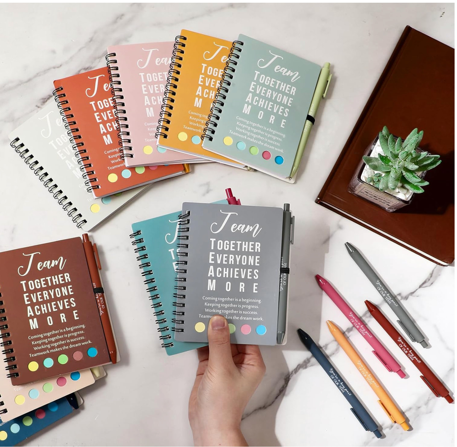25 Sets Appreciation Gift Bulk for Employee Coworker Motivational Notebooks
