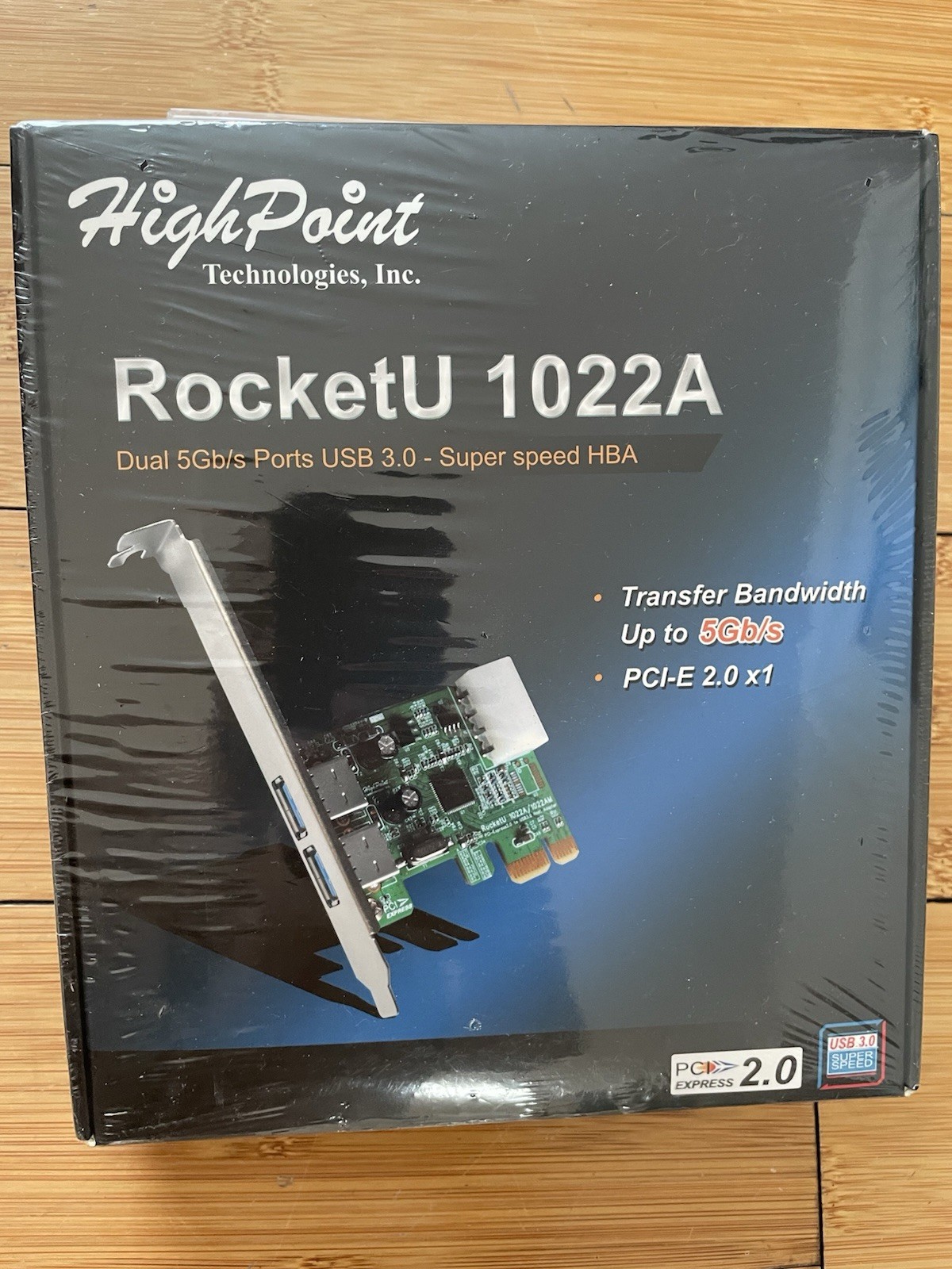 HighPoint RocketU 1022A Dual 5 Gb/s USB 3.0 Super speed HBA Sealed