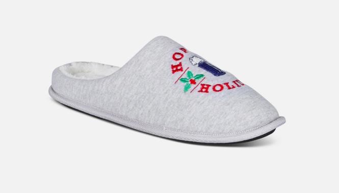 Club Room Men Holiday Slip On Slippers Light Gray XL 12 - 13 NEW $30 100176725MN