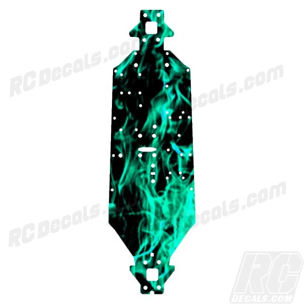 Arrma Kraton 6S BLX (V5) Chassis Protector Flames Aqua - ARA8608V5