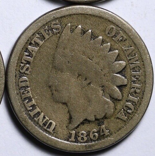 1864 CN INDIAN HEAD CENT PENNY G/VG FREE SHIPPING LOWEST PRICES ON THE BAY