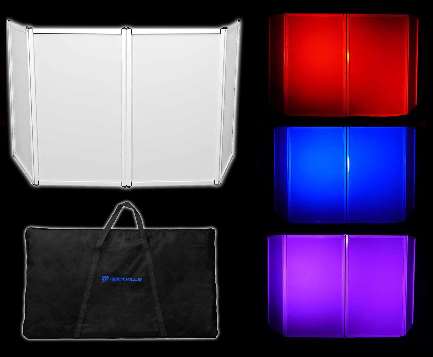RFAAW 112X48 DJ Event Facade Lightweight Aluminum Booth, 360-Degree Panel Rotati