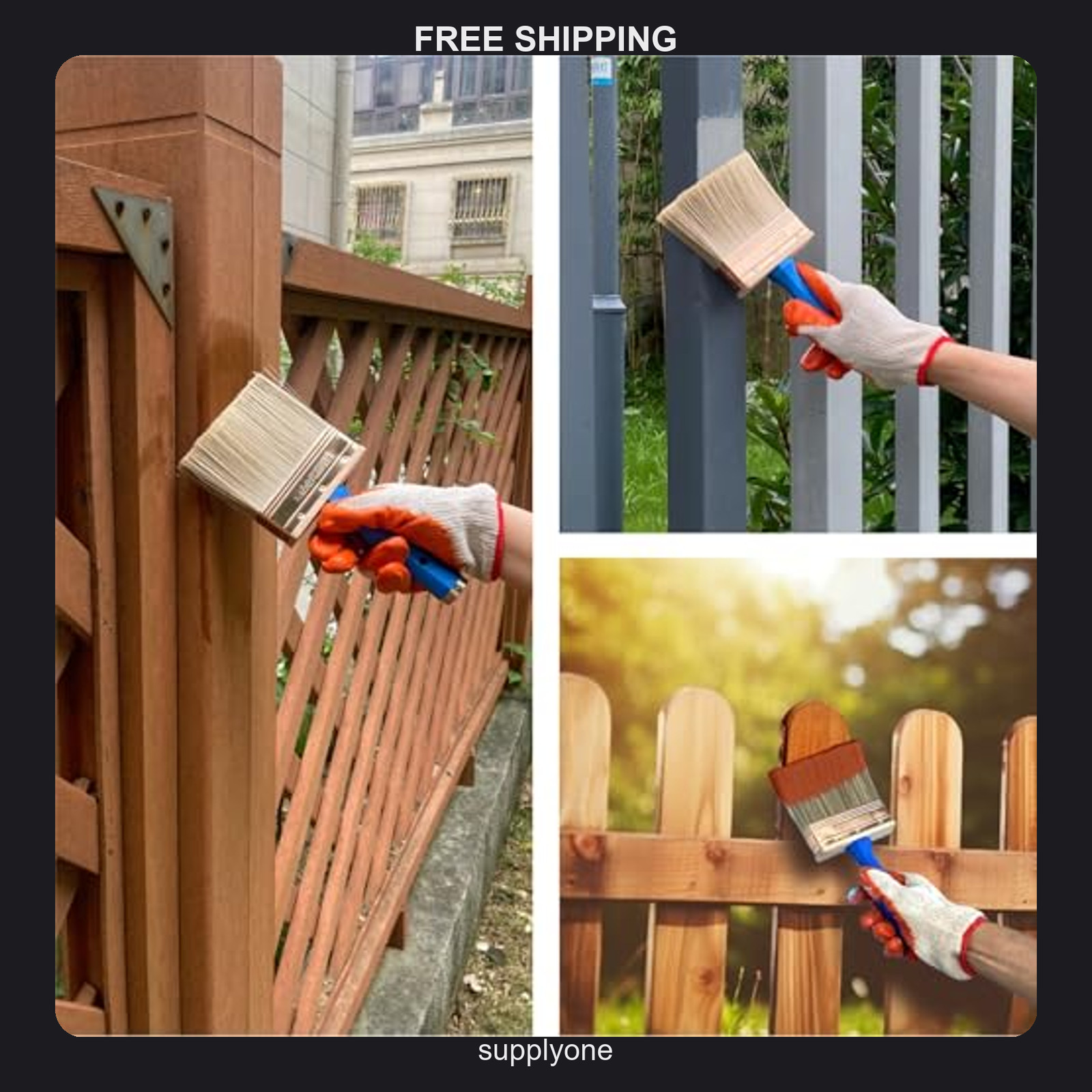 KingOrigin 4-Inch Polyester Paint Brush for Deck Staining and Masonry