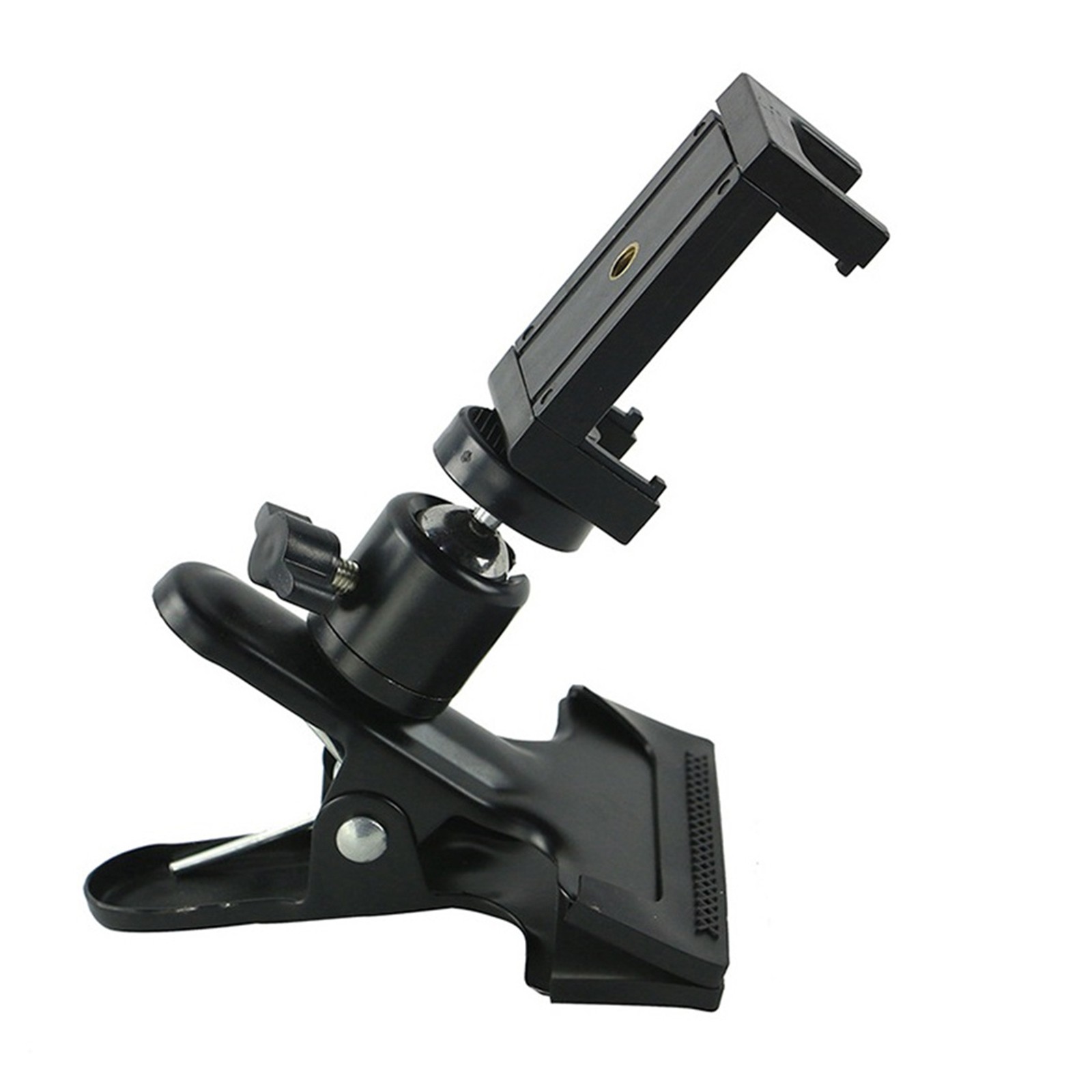 Alloy Camera Clip Clamp Flash Holder Mount w/ 360 Swivel Photography Ball-Head