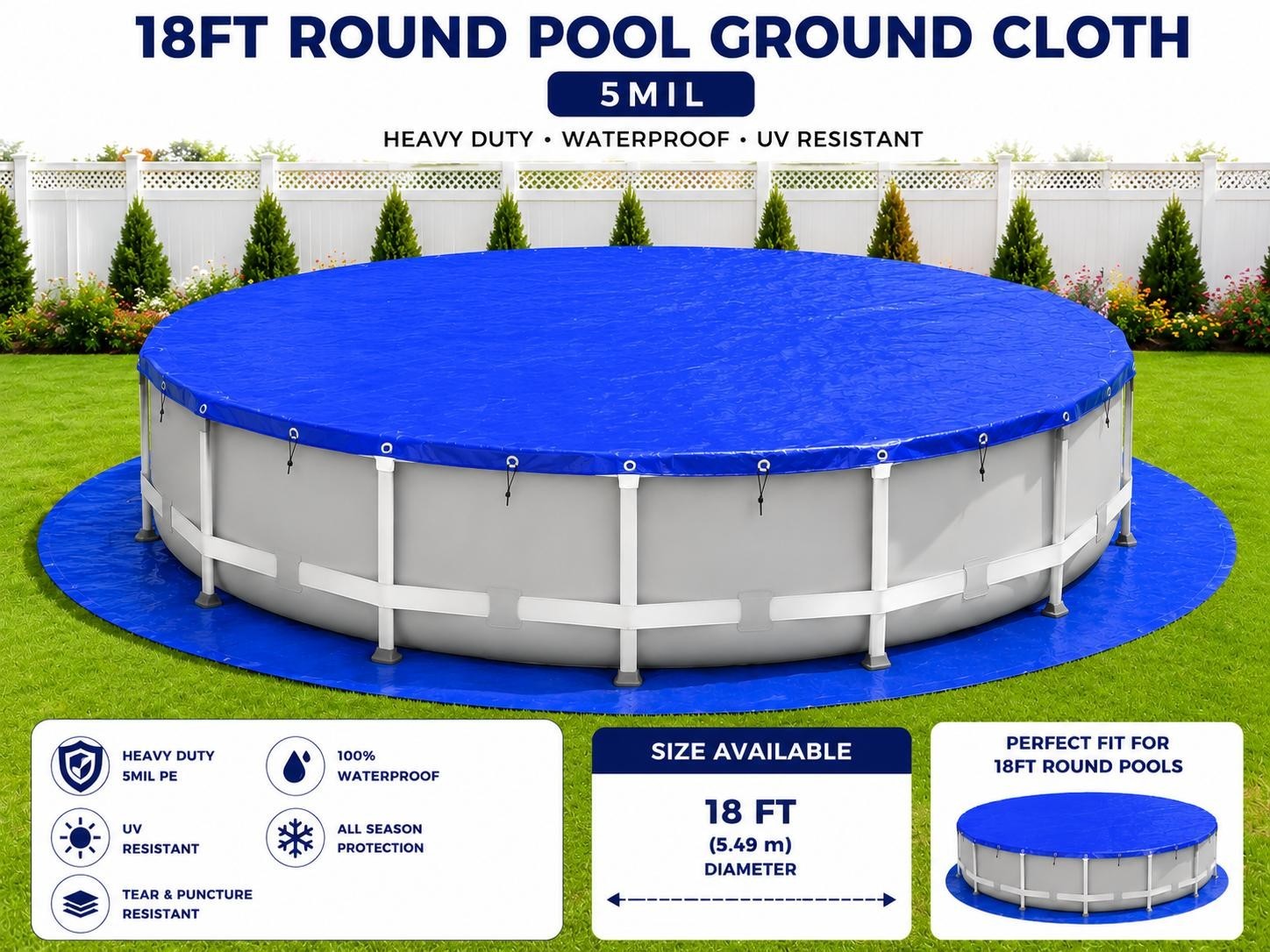 MULTI-PURPOSE POOL COVER & GROUND CLOTH5 MIL
