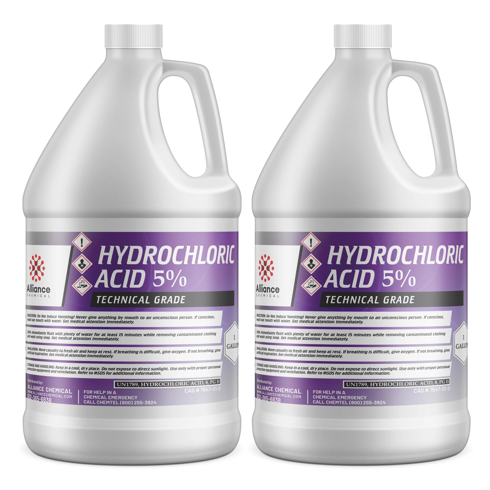 Hydrochloric Acid 5% Technical Grade - 2 Gallons