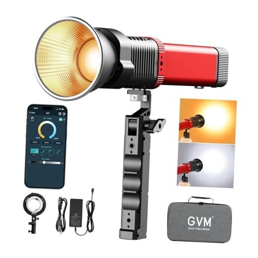 GVM PD60B Studio Lights with Bowen Mount Adapter, COB Photography Lighting