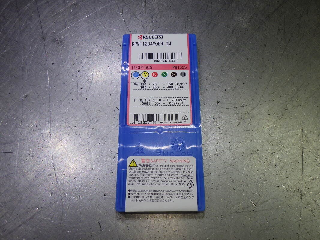 Kyocera Ceratip Carbide Milling Inserts QTY10 RPMT1204MOER-GM PR1535 (LOC604)