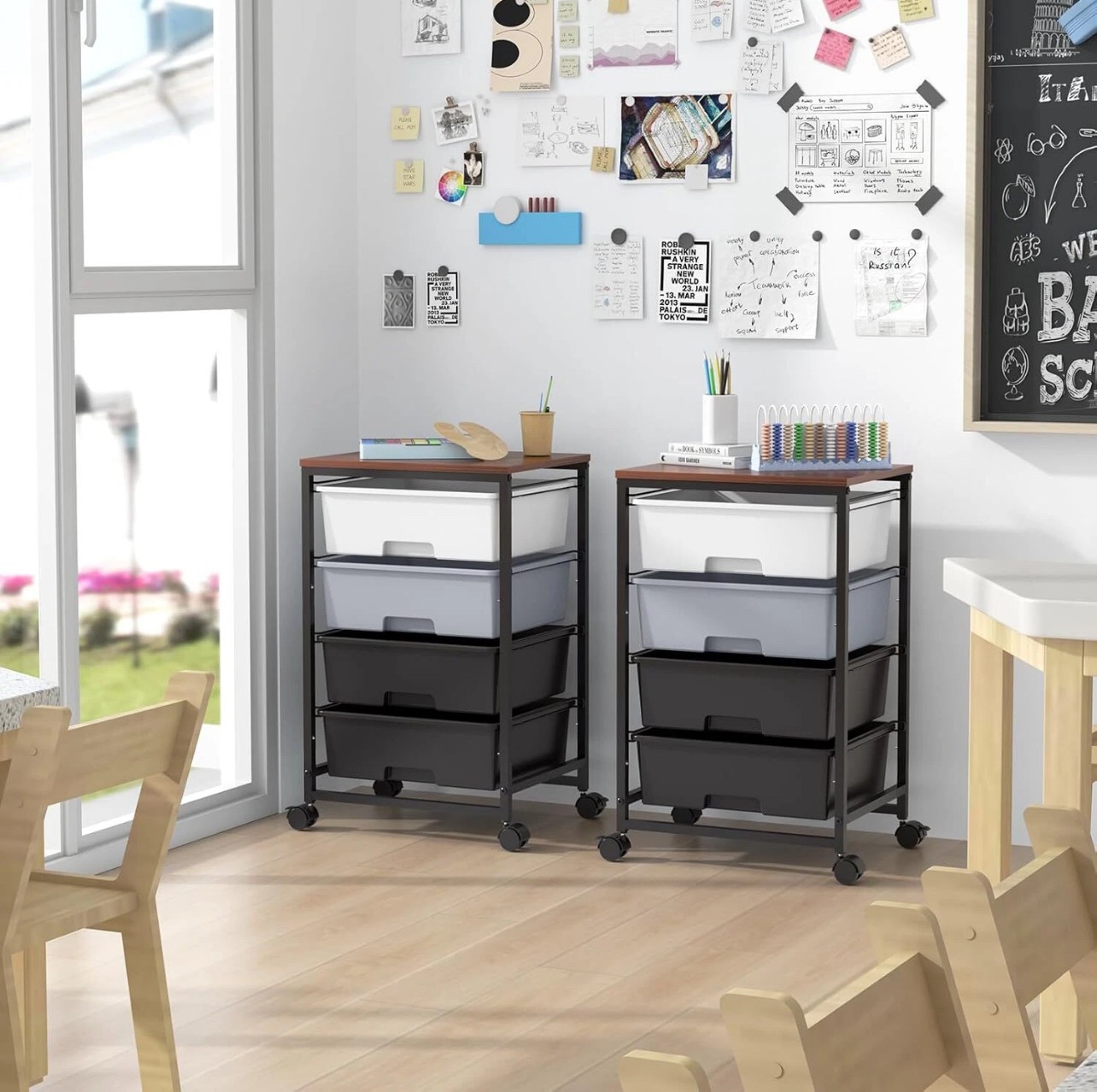 Sykiariol Rolling Storage Utility Cart With 4 Drawers