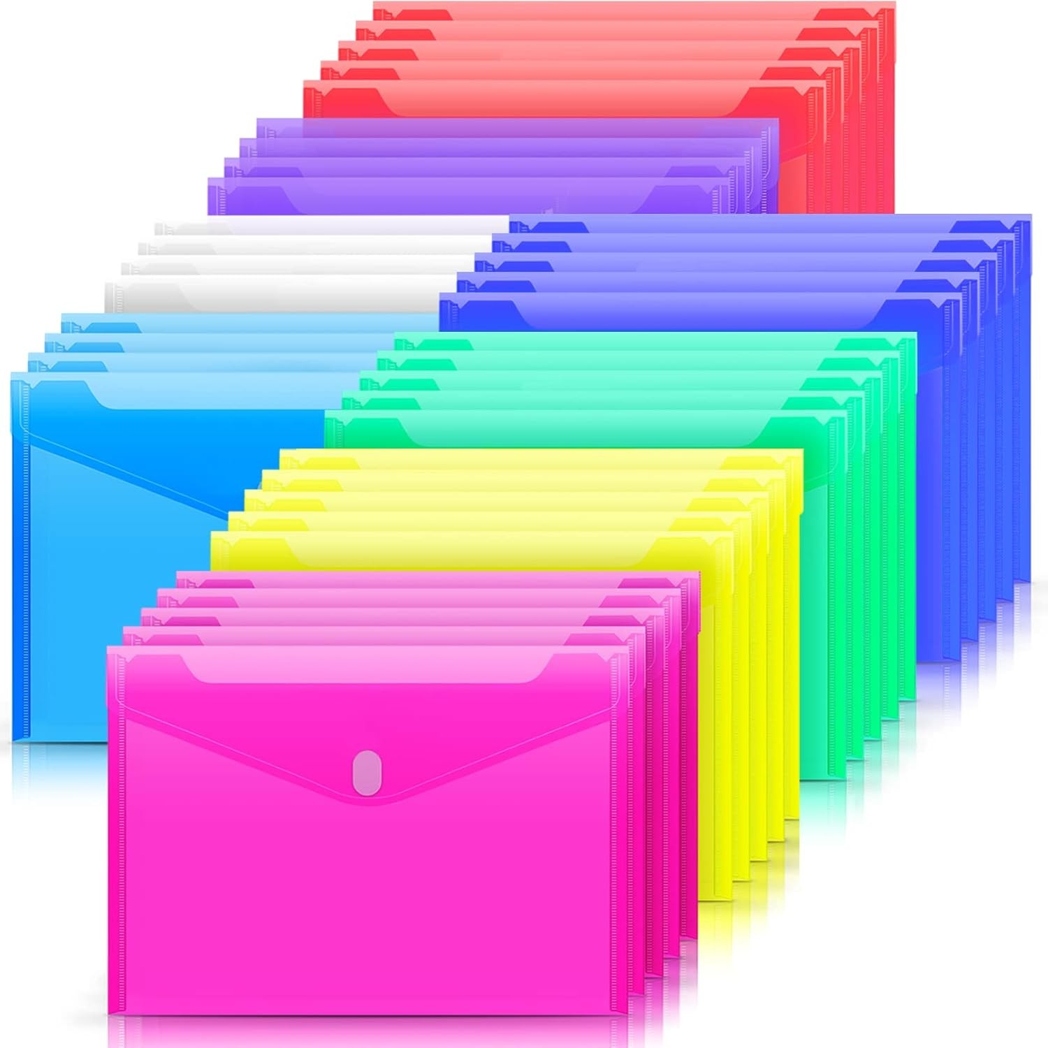 Plastic Envelopes Poly Envelopes, HeavyDuty File Folders, Clear
