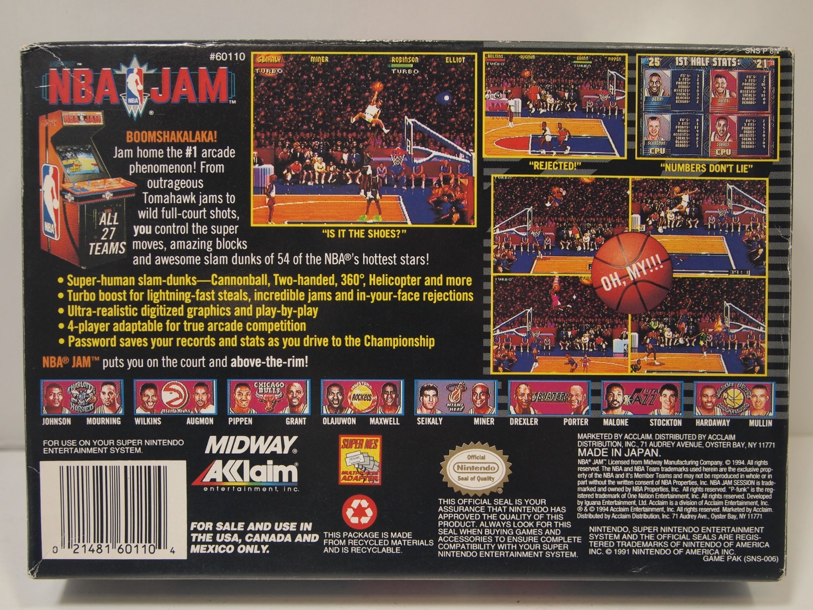 NBA Jam (Super Nintendo | SNES) Authentic BOX ONLY