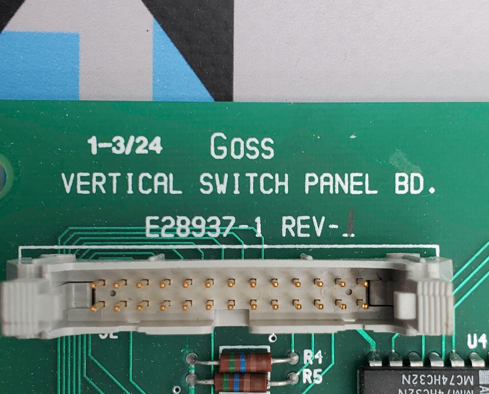 Goss E28937-1 Vertical Switch Panel Board Assembly