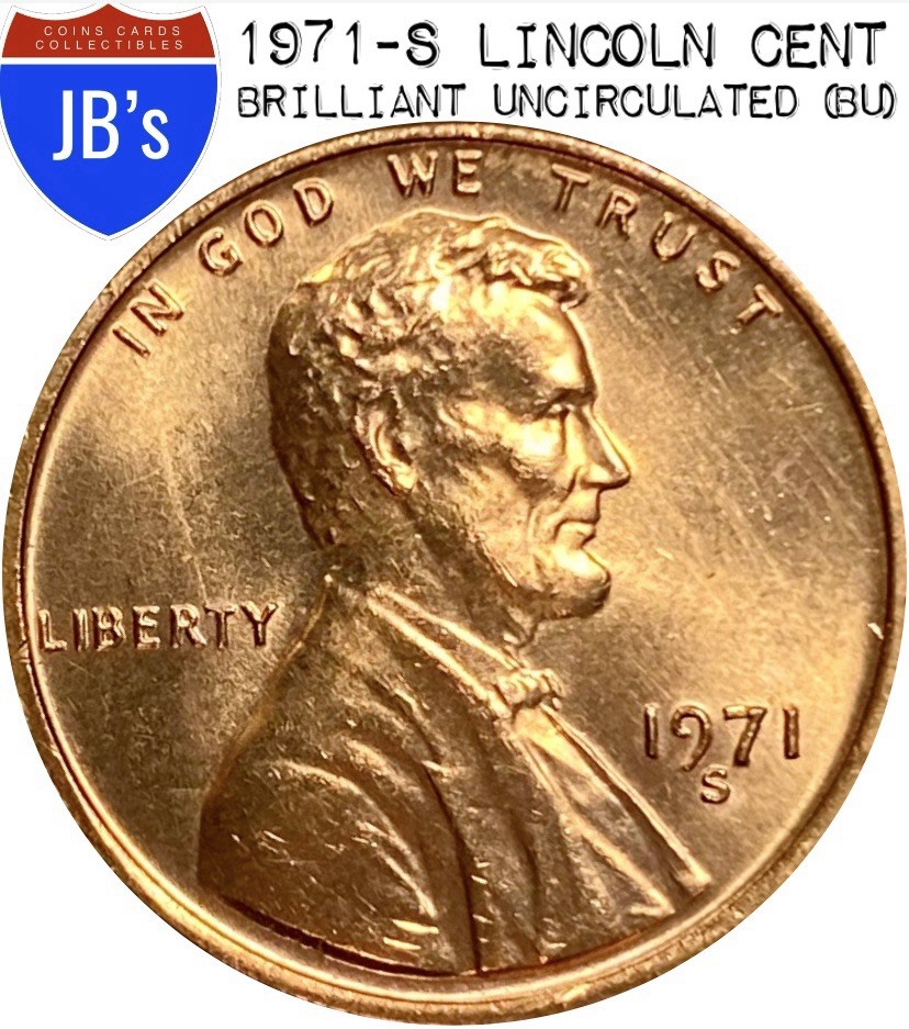 1971-S Lincoln Memorial Cent Penny 1c - BRILLIANT UNCIRCULATED (BU)