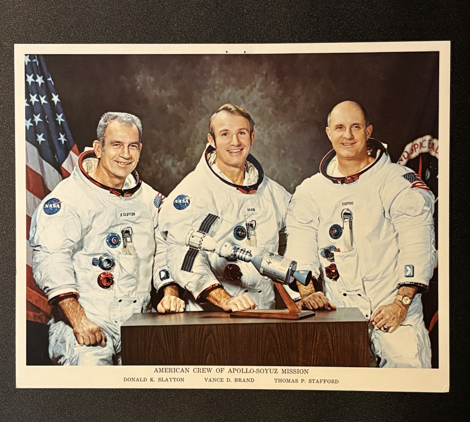 Vintage NASA CREW OF APOLLO-SOYUZ Slayton - Brand - Stafford 1974 Lithograph